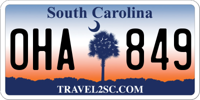 SC license plate OHA849