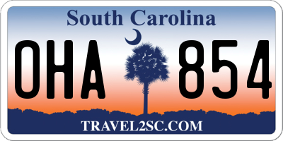 SC license plate OHA854