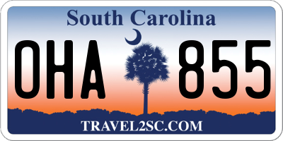 SC license plate OHA855