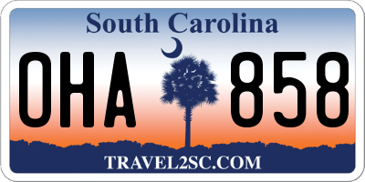SC license plate OHA858