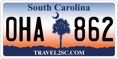 SC license plate OHA862