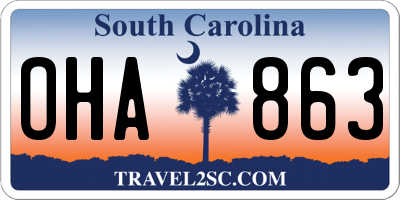 SC license plate OHA863