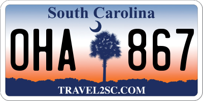 SC license plate OHA867