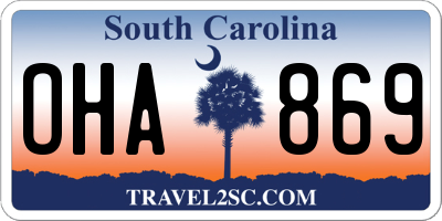 SC license plate OHA869