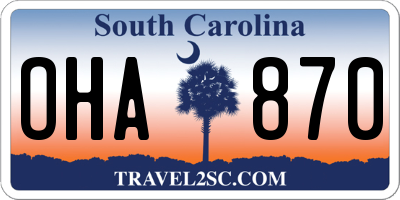 SC license plate OHA870