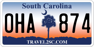 SC license plate OHA874