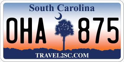 SC license plate OHA875