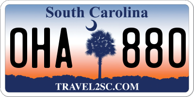 SC license plate OHA880