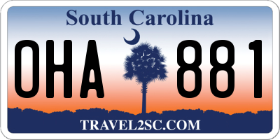 SC license plate OHA881