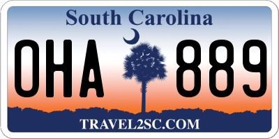 SC license plate OHA889