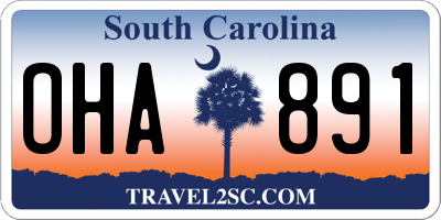 SC license plate OHA891