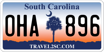 SC license plate OHA896