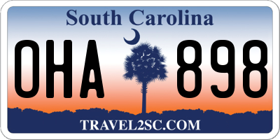 SC license plate OHA898