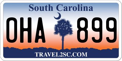 SC license plate OHA899