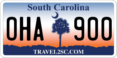 SC license plate OHA900