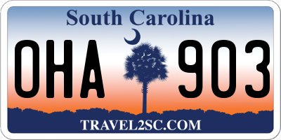 SC license plate OHA903