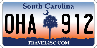 SC license plate OHA912