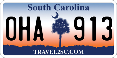 SC license plate OHA913