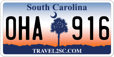 SC license plate OHA916
