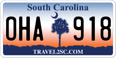 SC license plate OHA918
