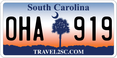 SC license plate OHA919