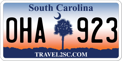 SC license plate OHA923