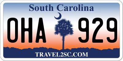 SC license plate OHA929