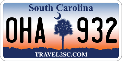 SC license plate OHA932