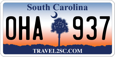 SC license plate OHA937