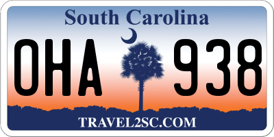 SC license plate OHA938