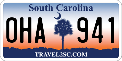 SC license plate OHA941