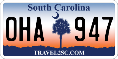 SC license plate OHA947