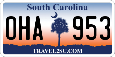 SC license plate OHA953