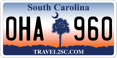 SC license plate OHA960