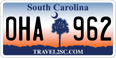 SC license plate OHA962