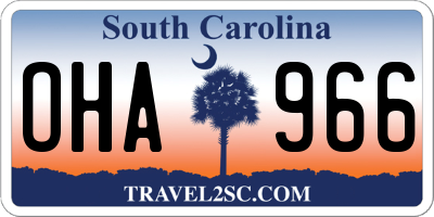 SC license plate OHA966