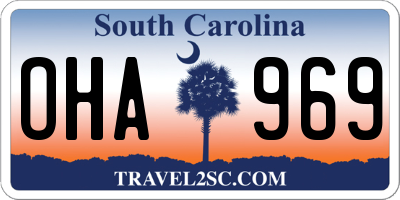 SC license plate OHA969