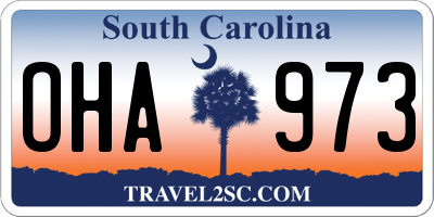 SC license plate OHA973