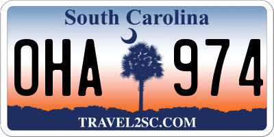 SC license plate OHA974