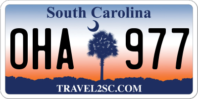 SC license plate OHA977