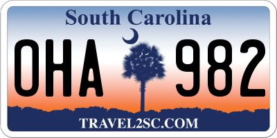 SC license plate OHA982