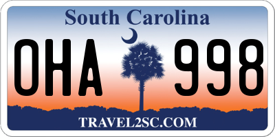 SC license plate OHA998