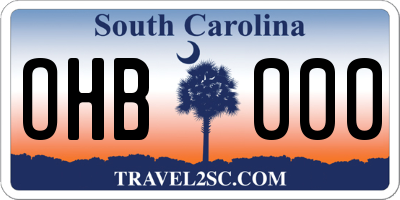 SC license plate OHB000