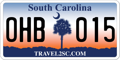 SC license plate OHB015