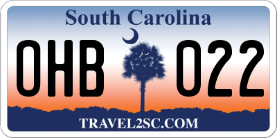 SC license plate OHB022