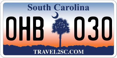 SC license plate OHB030
