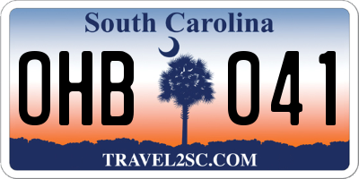 SC license plate OHB041