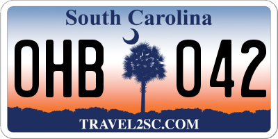 SC license plate OHB042