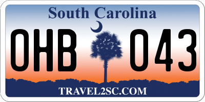 SC license plate OHB043