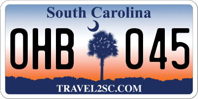 SC license plate OHB045